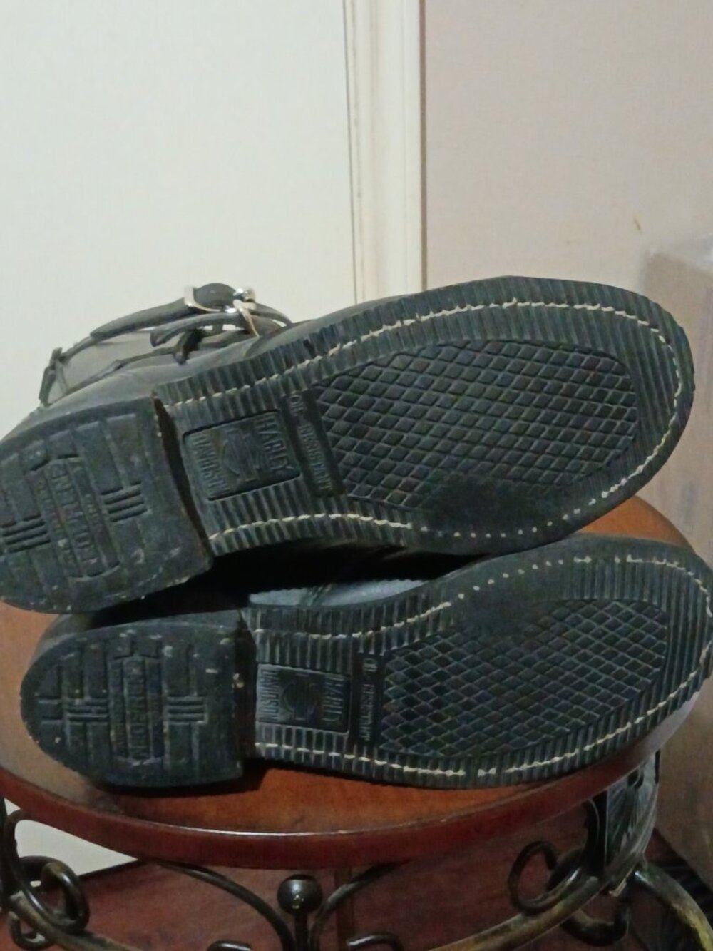 Harley Davidson Lace up Bucke up Motorcycle Boots Size 6D Vintage Made in USA - Picture 5 of 14